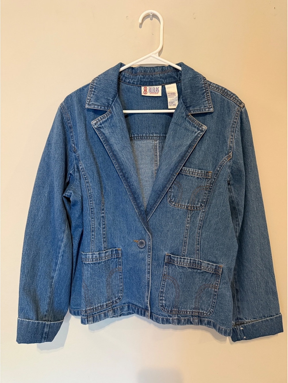 Bill Blass Vintage Denim Jacket Size Large